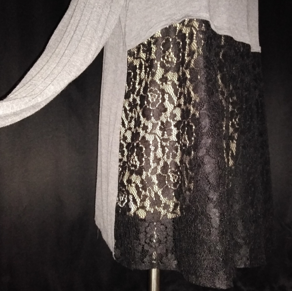Lace back soft long sleeve top